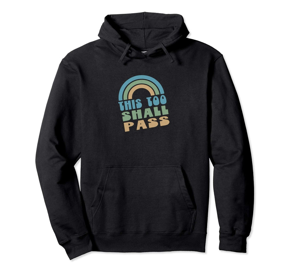This Too Shall Pass Blue Rainbow Hoodie - Aesthetic Graphic for Adults