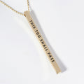 THIS TOO SHALL PASS Brass Metal Bar Pendant Necklace